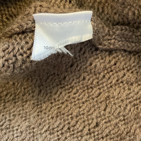 Talbot’s Taupe Brown Merino Sweater Knit Blazer Cardigan - Picture 7 of 8